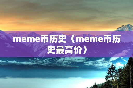 meme币历史（meme币历史最高价）