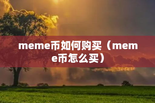 meme币如何购买（meme币怎么买）