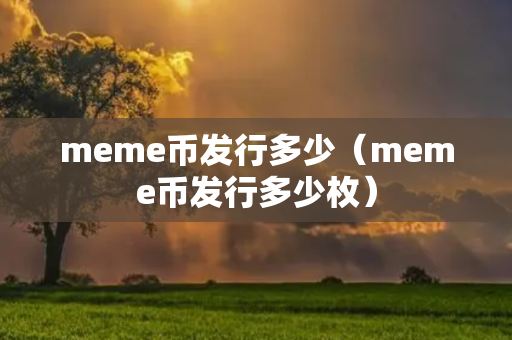 meme币发行多少（meme币发行多少枚）