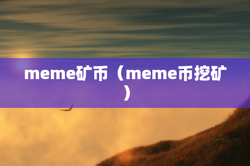 meme矿币（meme币挖矿）