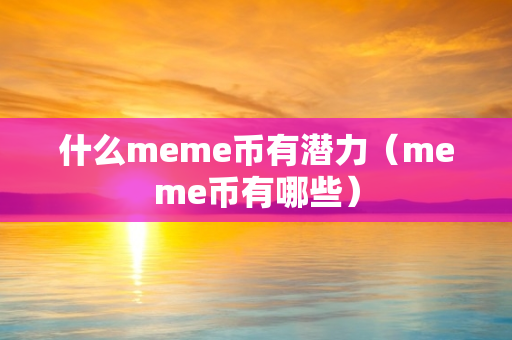 什么meme币有潜力（meme币有哪些）