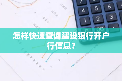 怎样快速查询建设银行开户行信息？