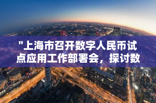 "上海市召开数字人民币试点应用工作部署会，探讨数字货币发展与创新"