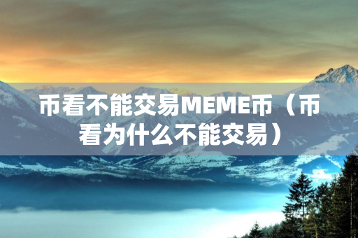 币看不能交易MEME币（币看为什么不能交易）