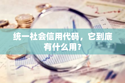 统一社会信用代码，它到底有什么用？