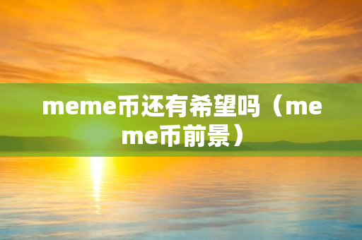 meme币还有希望吗（meme币前景）