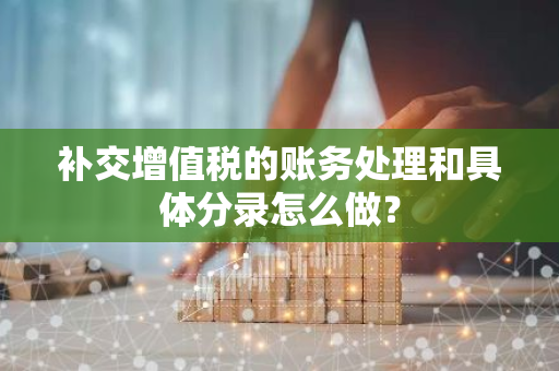 补交增值税的账务处理和具体分录怎么做？