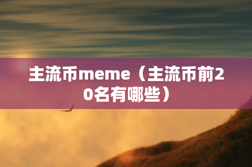 主流币meme（主流币前20名有哪些）