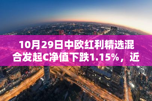 10月29日中欧红利精选混合发起C净值下跌1.15%，近1个月累计上涨2.09%