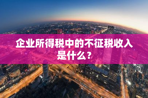 企业所得税中的不征税收入是什么？