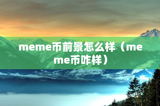 meme币前景怎么样（meme币咋样）