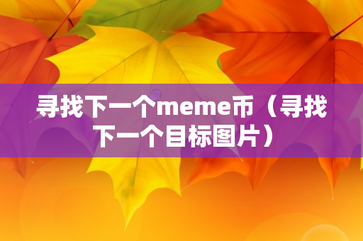 寻找下一个meme币（寻找下一个目标图片）