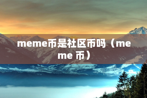 meme币是社区币吗（meme 币）