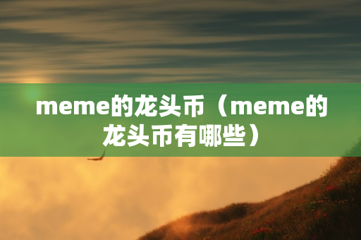 meme的龙头币（meme的龙头币有哪些）