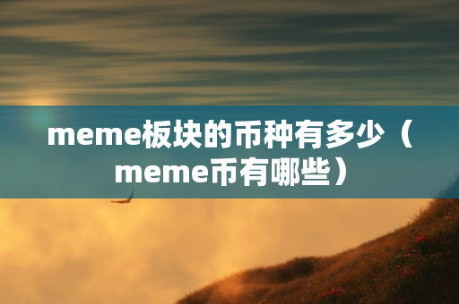 meme板块的币种有多少（meme币有哪些）