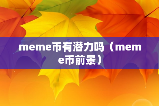 meme币有潜力吗（meme币前景）