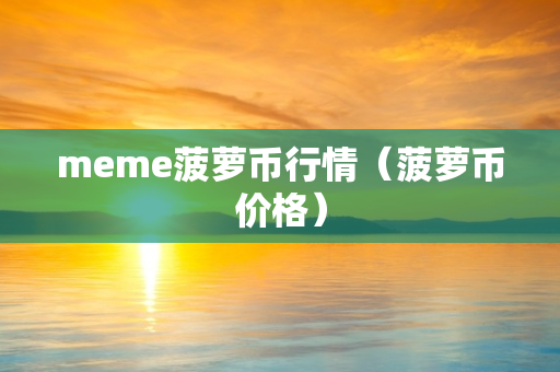 meme菠萝币行情（菠萝币价格）