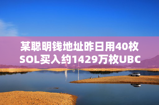 某聪明钱地址昨日用40枚SOL买入约1429万枚UBC，目前浮盈99万美元