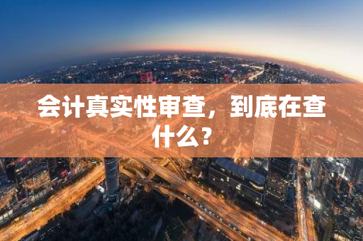 会计真实性审查，到底在查什么？