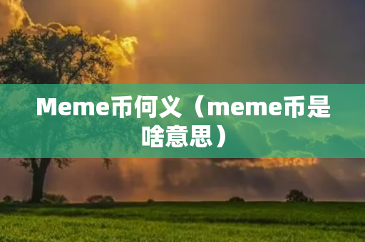 Meme币何义（meme币是啥意思）