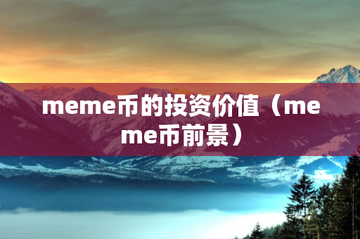 meme币的投资价值（meme币前景）