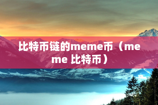 比特币链的meme币（meme 比特币）