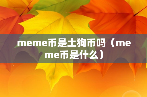 meme币是土狗币吗（meme币是什么）