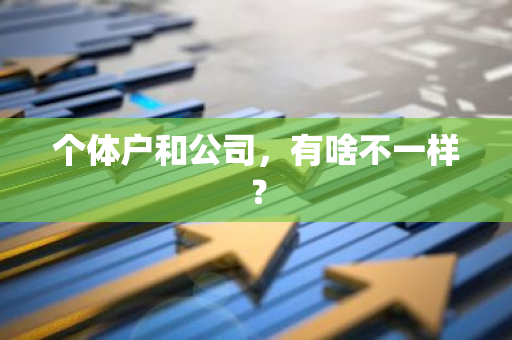 个体户和公司，有啥不一样？