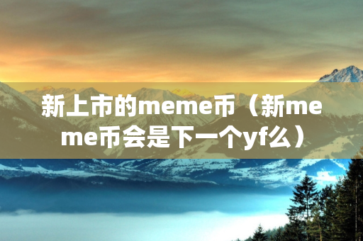 新上市的meme币（新meme币会是下一个yf么）