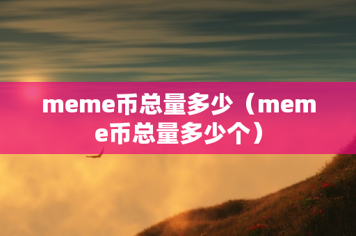 meme币总量多少（meme币总量多少个）