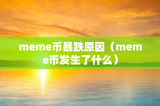 meme币暴跌原因（meme币发生了什么）