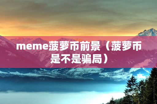 meme菠萝币前景（菠萝币是不是骗局）