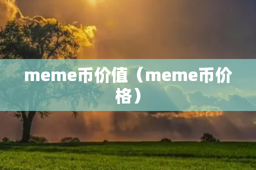 meme币价值（meme币价格）