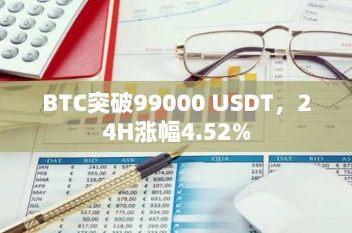 BTC突破99000 USDT，24H涨幅4.52%