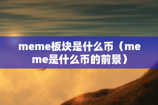 meme板块是什么币（meme是什么币的前景）