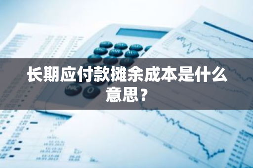 长期应付款摊余成本是什么意思？