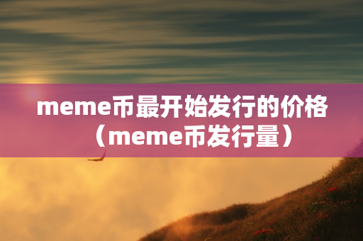 meme币最开始发行的价格（meme币发行量）