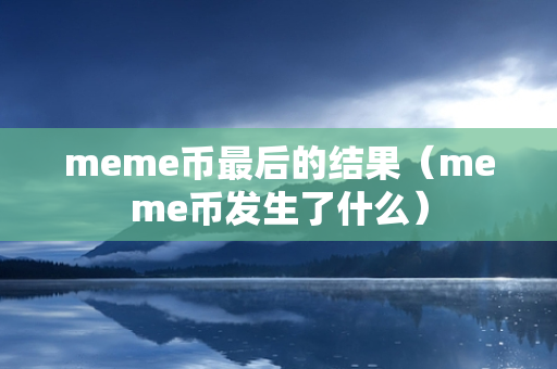 meme币最后的结果（meme币发生了什么）