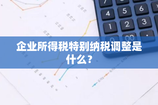 企业所得税特别纳税调整是什么？