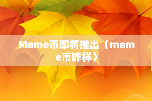 Meme币即将推出（meme币咋样）