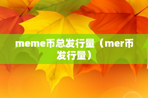 meme币总发行量（mer币发行量）