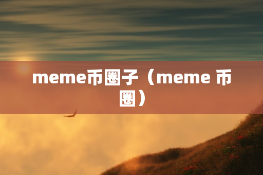 meme币圈子（meme 币圈）