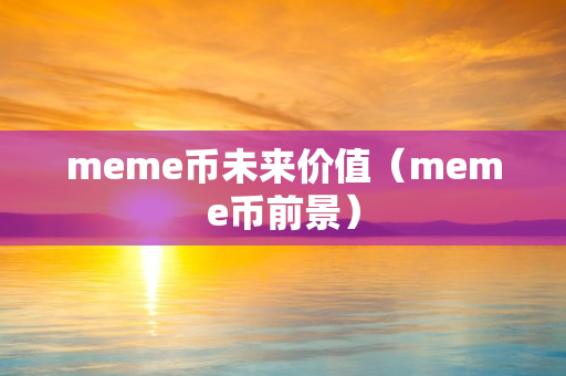 meme币未来价值（meme币前景）