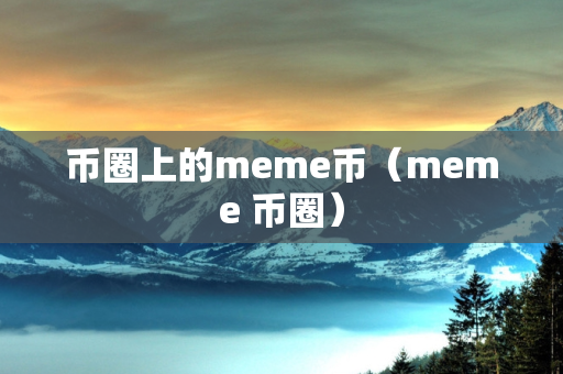 币圈上的meme币（meme 币圈）