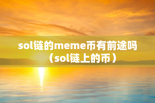 sol链的meme币有前途吗（sol链上的币）