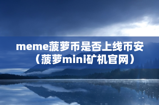 meme菠萝币是否上线币安（菠萝mini矿机官网）