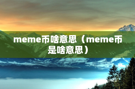 meme币啥意思（meme币是啥意思）