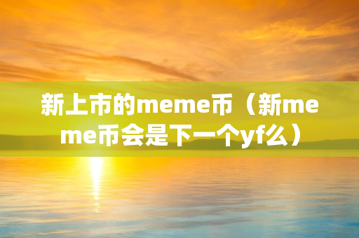 新上市的meme币（新meme币会是下一个yf么）