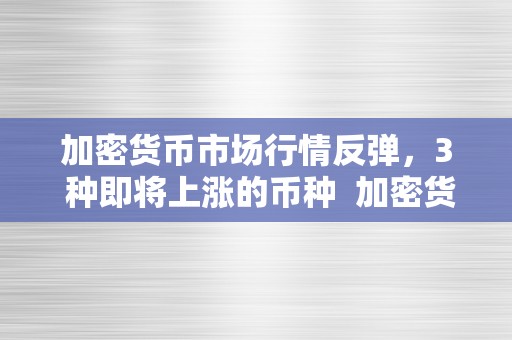 加密货币市场行情反弹，3 种即将上涨的币种 加密货币市场行情反弹,3 种即将上涨的币种有哪些