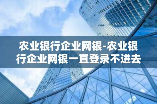 农业银行企业网银-农业银行企业网银一直登录不进去怎么办